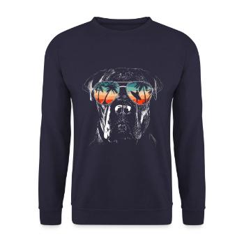 Cane Corso Chien - Sweat-shirt Unisexe - marine - Devant - Alina (178cm) & Michal (187cm)