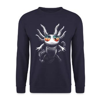 Poisson Axolotl - Sweat-shirt Unisexe - marine - Devant - Alina (178cm) & Michal (187cm)