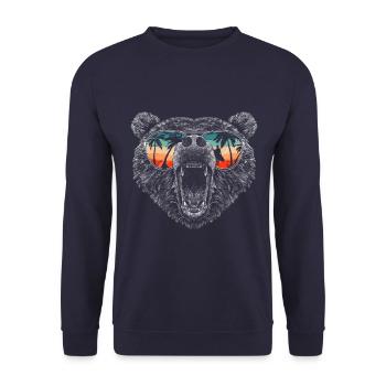 Ours Grizzli Ours brun Ours - Sweat-shirt Unisexe - marine - Devant - Alina (178cm) & Michal (187cm)
