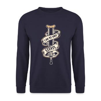 Rétablissez-vous Pied cassé Os cassé - Sweat-shirt Unisexe - marine - Devant - Alina (178cm) & Michal (187cm)