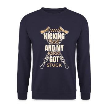 Rétablissez-vous Pied cassé Os cassé - Sweat-shirt Unisexe - marine - Devant - Alina (178cm) & Michal (187cm)