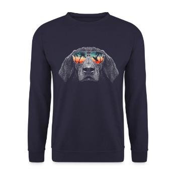 Chien teckel - Sweat-shirt Unisexe - marine - Devant - Alina (178cm) & Michal (187cm)