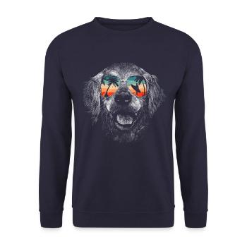 Chien Golden Retriever - Sweat-shirt Unisexe - marine - Devant - Alina (178cm) & Michal (187cm)
