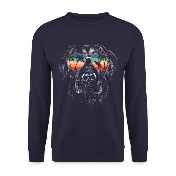 Labrador Hund - Unisex Pullover - Navy - Vorne - Alina (178cm) & Michal (187cm)