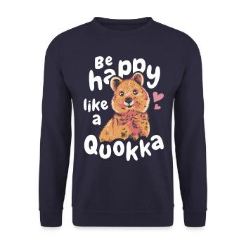 Animal kangourou à queue courte quokka - Sweat-shirt Unisexe - marine - Devant - Alina (178cm) & Michal (187cm)