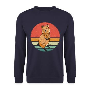 Animal kangourou à queue courte quokka - Sweat-shirt Unisexe - marine - Devant - Alina (178cm) & Michal (187cm)