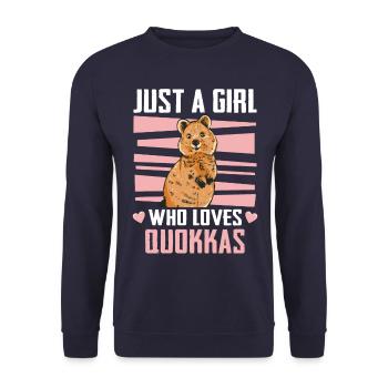 Animal kangourou à queue courte quokka - Sweat-shirt Unisexe - marine - Devant - Alina (178cm) & Michal (187cm)