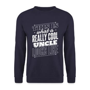 Uncle Fmilie Great-Uncle Uncle - Unisex Sweatshirt - navy - Front - Alina (178cm) & Michal (187cm)