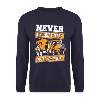 Betonpolierer Betonfertiger Bauarbeiter Beton Zeme - Unisex Pullover - Navy - Vorne - Alina (178cm) & Michal (187cm)