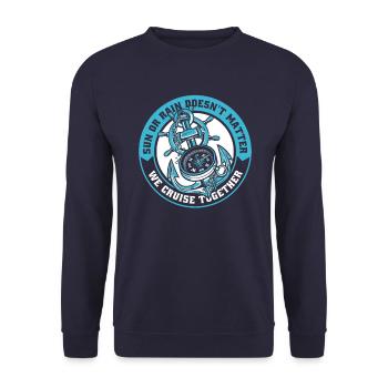 Cruise Ship Holiday Ships Cruise - Unisex Sweatshirt - navy - Front - Alina (178cm) & Michal (187cm)