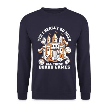 Board Game Board Games Board Games - Unisex Sweatshirt - navy - Front - Alina (178cm) & Michal (187cm)