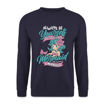 Mermaid Fable Mermaids Fairy Tales - Unisex Sweatshirt - navy - Front - Alina (178cm) & Michal (187cm)
