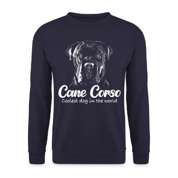 Cane Corso Chien - Sweat-shirt Unisexe - marine - Devant - Alina (178cm) & Michal (187cm)