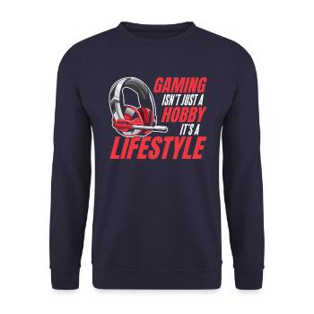 Gamer Gaming Videospiele Konsole Controller - Unisex Pullover - Navy - Vorne - Alina (178cm) & Michal (187cm)