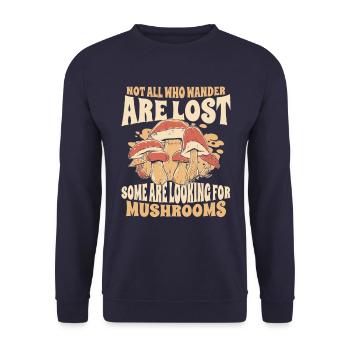 Mushroom Mushrooms Funghi Mushroom - Unisex Sweatshirt - navy - Front - Alina (178cm) & Michal (187cm)