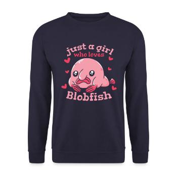Blobfish Fish Funny Blob Blobby Blobfish - Unisex Sweatshirt - navy - Front - Alina (178cm) & Michal (187cm)