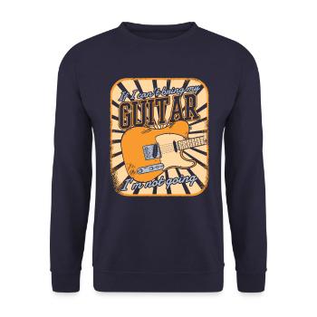 Guitar Guitarist Musician Acoustic Guitar Instruments - Unisex Sweatshirt - navy - Front - Alina (178cm) & Michal (187cm)