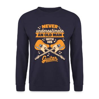 Guitar Guitarist Musician Acoustic Guitar Instruments - Unisex Sweatshirt - navy - Front - Alina (178cm) & Michal (187cm)