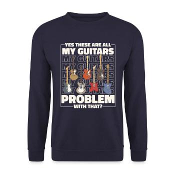 Guitar Guitarist Musician Acoustic Guitar Instruments - Unisex Sweatshirt - navy - Front - Alina (178cm) & Michal (187cm)
