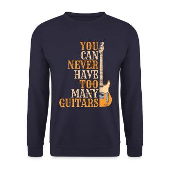 Guitar Guitarist Musician Acoustic Guitar Instruments - Unisex Sweatshirt - navy - Front - Alina (178cm) & Michal (187cm)