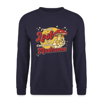 Mushroom Mushrooms Funghi Mushroom - Unisex Sweatshirt - navy - Front - Alina (178cm) & Michal (187cm)