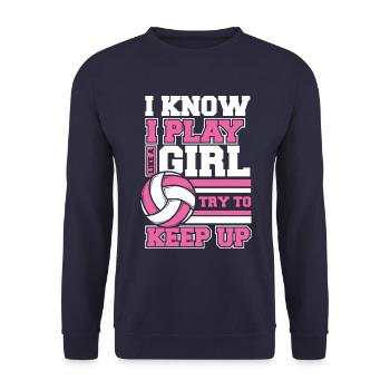 Volleyball Player Beach Volleyball Volleyball S - Unisex Sweatshirt - navy - Front - Alina (178cm) & Michal (187cm)