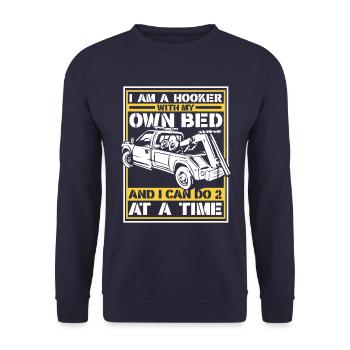 Tow Truck Truck Tow Truck - Unisex Sweatshirt - navy - Front - Alina (178cm) & Michal (187cm)