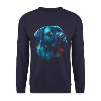 Cane Corso Chien - Sweat-shirt Unisexe - marine - Devant - Alina (178cm) & Michal (187cm)