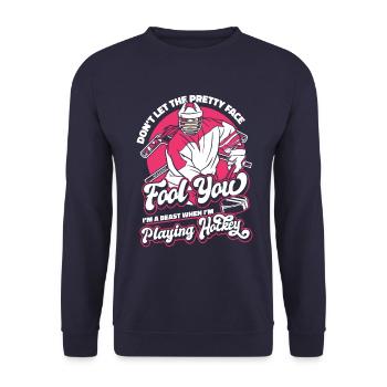 Ice Hockey Hockey Sports - Unisex Sweatshirt - navy - Front - Alina (178cm) & Michal (187cm)