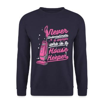 Housekeeping Housekeeper Cleaner Cleaning - Unisex Sweatshirt - navy - Front - Alina (178cm) & Michal (187cm)