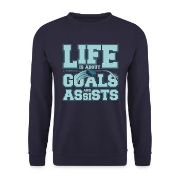 Ice Hockey Hockey Sports - Unisex Sweatshirt - navy - Front - Alina (178cm) & Michal (187cm)