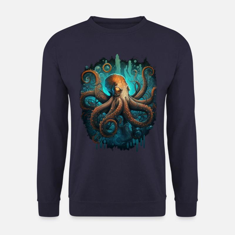 Octopus Octopus Cuttlefish Animal - Unisex Sweatshirt - navy