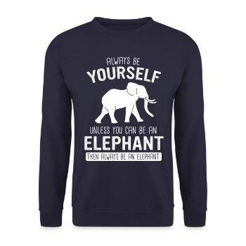 Elefant Tier Elefanten Zoo - Unisex Pullover - Navy - Vorne - Alina (178cm) & Michal (187cm)