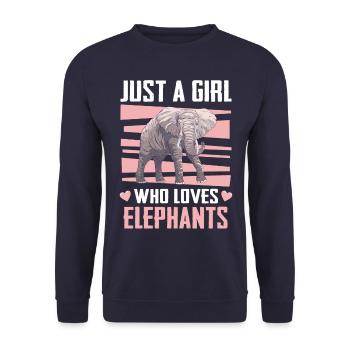 Elefant Tier Elefanten Zoo - Unisex Pullover - Navy - Vorne - Alina (178cm) & Michal (187cm)