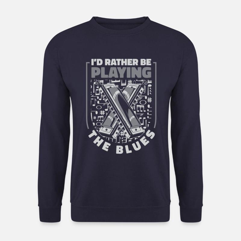 Harmonica Harmonica Instrument Music - Unisex Sweatshirt - navy