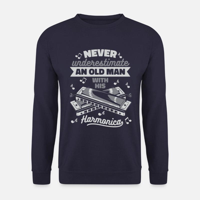 Harmonica Harmonica Instrument Music - Unisex Sweatshirt - navy