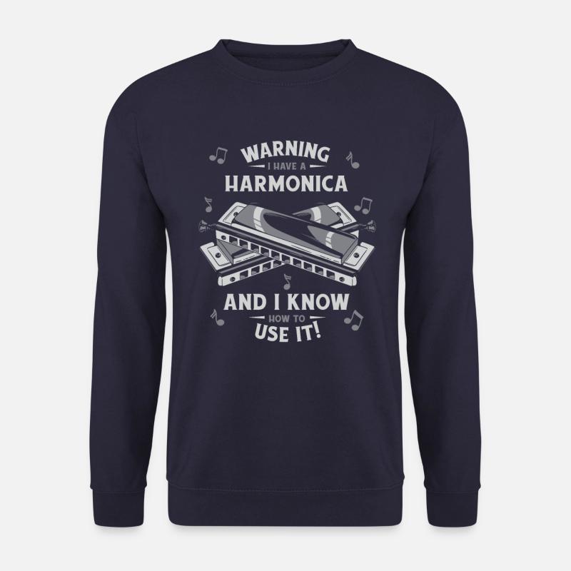 Harmonica Harmonica Instrument Music - Unisex Sweatshirt - navy