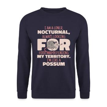 Opossum opossum animal - Sweat-shirt Unisexe - marine - Devant - Alina (178cm) & Michal (187cm)