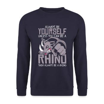 Rhinocéros Rhinocéros - Sweat-shirt Unisexe - marine - Devant - Alina (178cm) & Michal (187cm)