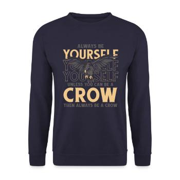 Rabe Raben Krähe Krähen Vogel Tier - Unisex Pullover - Navy - Vorne - Alina (178cm) & Michal (187cm)