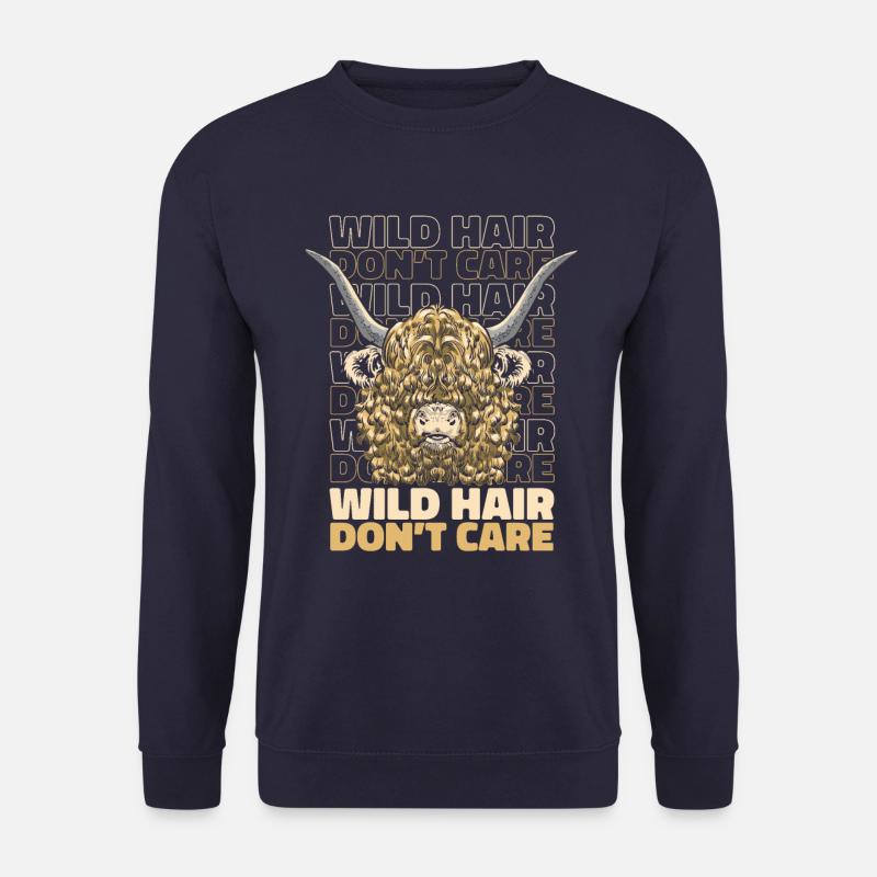 Highland Kuh Tier Schottisches Rind behaart - Unisex Pullover - Navy