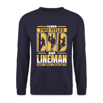 Lineman Électricien de poteau électrique de câble électrique - Sweat-shirt Unisexe - marine - Devant - Alina (178cm) & Michal (187cm)