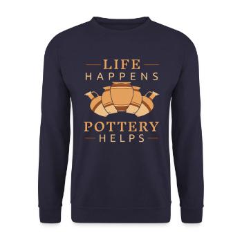 Poterie Poterie Argile Céramique Poterie - Sweat-shirt Unisexe - marine - Devant - Alina (178cm) & Michal (187cm)
