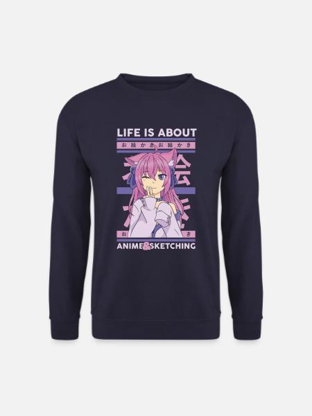 Anime Skizzieren Japan Japanisch - Unisex Pullover - Navy