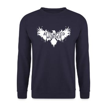 Rabe Raben Krähe Krähen Vogel Tier - Unisex Pullover - Navy - Vorne - Alina (178cm) & Michal (187cm)