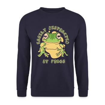 Crapaud grenouille - Sweat-shirt Unisexe - marine - Devant - Alina (178cm) & Michal (187cm)