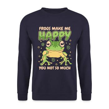 Crapaud grenouille - Sweat-shirt Unisexe - marine - Devant - Alina (178cm) & Michal (187cm)
