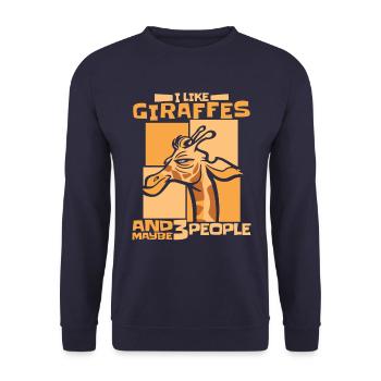 Girafe Animal Afrique Girafes - Sweat-shirt Unisexe - marine - Devant - Alina (178cm) & Michal (187cm)