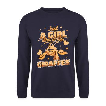 Girafe Animal Afrique Girafes - Sweat-shirt Unisexe - marine - Devant - Alina (178cm) & Michal (187cm)