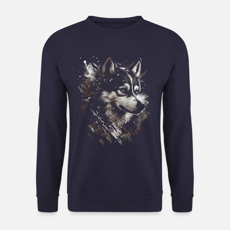 Siberian Husky Hund - Unisex Pullover - Navy